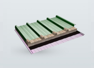 Panel Cubierta Lana de Roca con absorción acústica